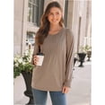 thumbnail image 6 of Womens Long Sleeve Tops Dressy Casual Shirts Pleated Crewneck Basic Blouses Fall Trendy Outfits, 6 of 6