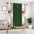 thumbnail image 6 of Lfeey Floral Blackout Curtains for Bedroom, Green, Room Darkening Thermal Insulated Panels Set of 2, 42x96 Inch, 6 of 7