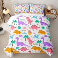 thumbnail image 2 of Erosebridal Cartoon Dinosaur Twin Quilt Set for Boys Girls, Tropical Palm Tree Twin Coverlet Set, 2-Piece, 2 of 7