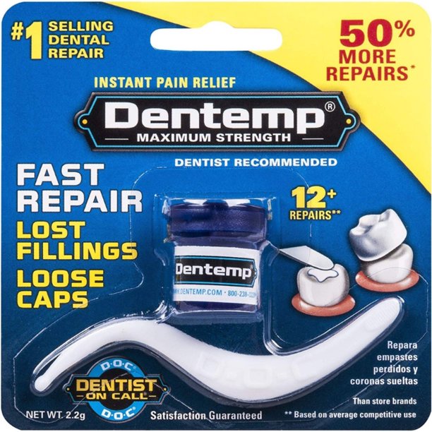 3 Pack DENTEMP Maximum Strength Dental Repair 2.2 g