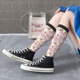 thumbnail image 5 of Naloa Lilies Flowers Thigh High Socks Extra Long Stretchy Sock Women Over Knee High Opaque Stocking Daily Wear, 5 of 6