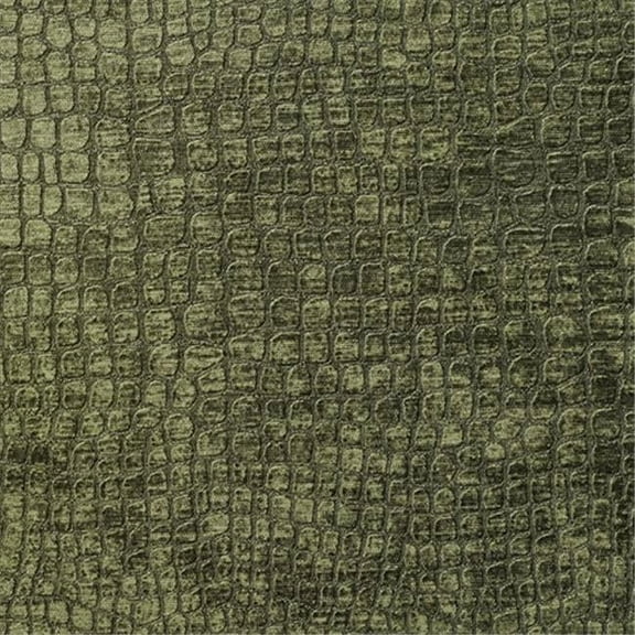 Designer Fabrics 54 in. Wide Dark Green Textured Alligator Shiny Woven Velvet Upholstery Fabric
