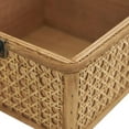 thumbnail image 5 of DecMode Handmade Woven Rattan Brown Rattan Decorative Box with Glass Tops and Bronze Latches, 2 Count, 5 of 15