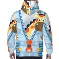 thumbnail image 7 of Kdxio Giraffe Come Out From Zipper Print Mens Casual Hooded Collar Drawstring Hoodies Pullover Sweatshirts Casual Long Sleeve Shirts-Medium, 7 of 7