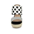 thumbnail image 6 of BLISSFUL STEP Women's Polka Dots Platform Espadrille Wedge Heels Sandals, 6 of 7