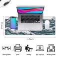 thumbnail image 5 of Choppy Green Waves&nbsp;mousepad Gamingwaterproofnon Slip&nbsp;for Office Home Work GamingmousepadsRubber Base Mousepad with Stitched Edges 31.5x11.8inches, 5 of 7