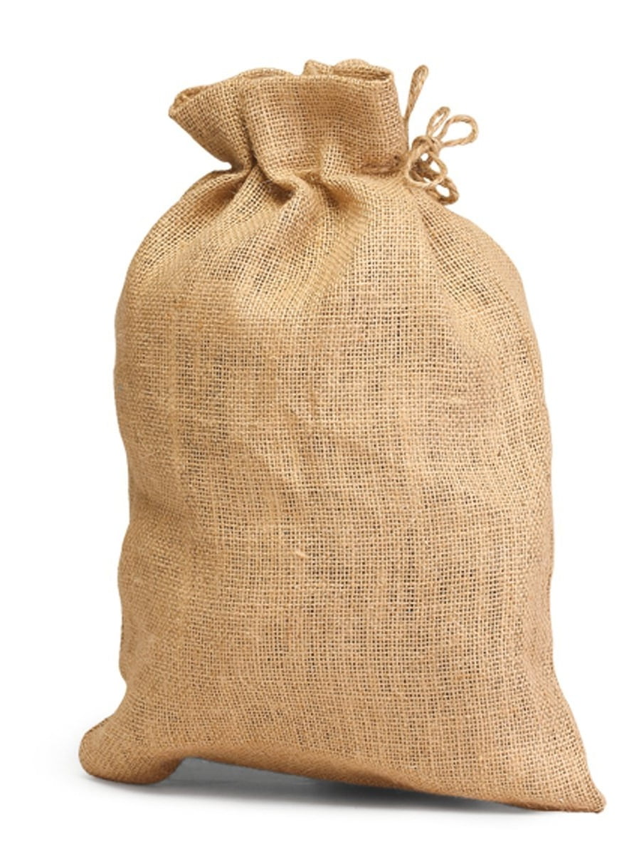 Size : 10 x 8 x 5 100% Burlap Jute Fabric Bags Natural Color Set of 6 