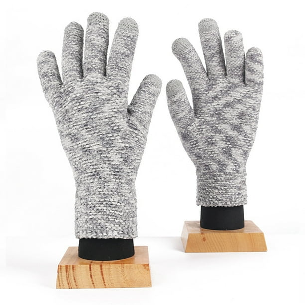 Guantes de invierno con pantalla táctil para mujer, cálidos, con dedos para pantalla, puños elásticos para mensajes de texto, guantes térmicos