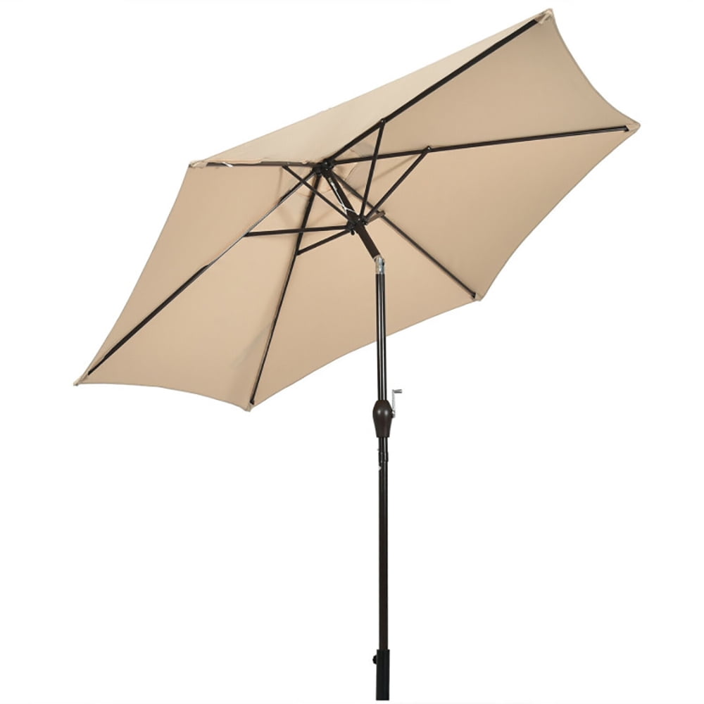 Aimee Lii 9 ft Outdoor Market Patio Table Umbrella Push Button Tilt Crank Lift, Table Umbrella Outdoor Patio, Beige