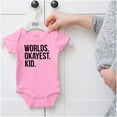 thumbnail image 5 of Worlds Okayest Kid Son Daughter Funny Romper Boys or Girls Infant Baby Brisco Brands NB, 5 of 6