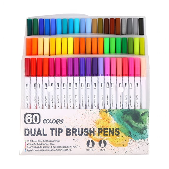 CCOCC 2026 New 36/48/60/72/100 Colors Double Ended Brush Pen Marker Set,Felt Tip Pen Watercolor Pen for Colouring Books and Calligraphy