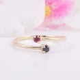 thumbnail image 2 of HeartsAndYou 0.2ct Natural Ruby Bypass Minimalist Dual Birthstone Ring 14k SOLID Yellow Gold, 2 of 9