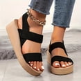 thumbnail image 5 of YHAJDS Closed Toe Sandals Women Fabric Thick Sole Beach Slides Summer Vacation Outdoor Comfort Shoes, 5 of 9