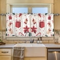 thumbnail image 2 of Yayeee Kitchen Curtains Tier Set of 2 Light Filtering 57"x36" Over Sink Window Panels, Red Christmas Gift Pattern, 2 of 7