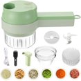 thumbnail image 1 of Juego de cortadora de verduras eléctrica 4 en 1, cortadora de ajo de mano, picadora de alimentos multifuncional, portátil, recargable, 1 of 5