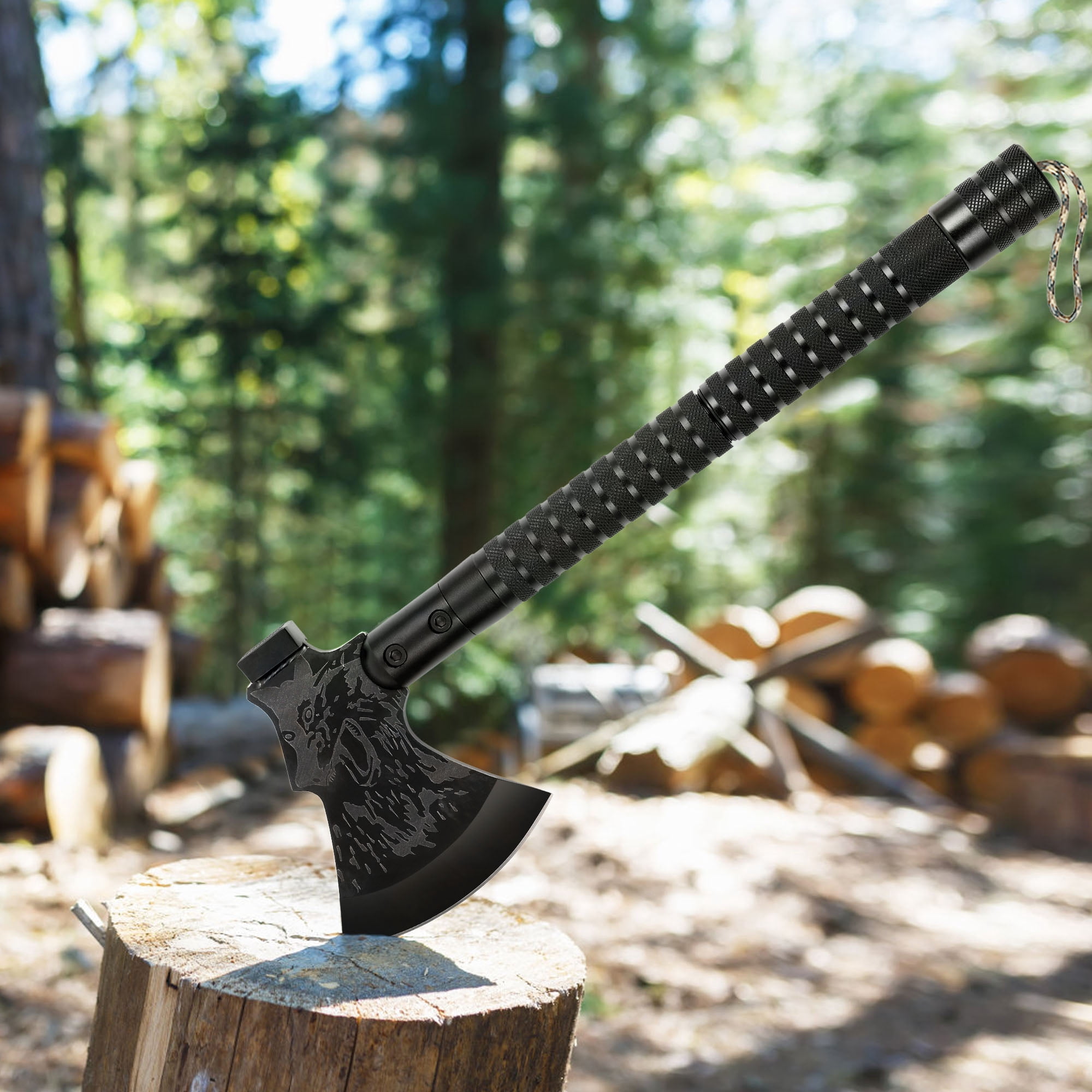 Tactical Folding Survival Axe & Hammer – Multi-Tool for Camping, Hiking & Emergencies, Portable Outdoor Hatchet with Sheath (Axe/Hammer Combo)