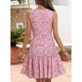 thumbnail image 6 of Women's 2025 New Summer Sleeveless Sexy Wrap V Neck Floral Sundress Mini Dress, 6 of 13