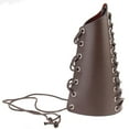 thumbnail image 3 of Brazalete de cuero PU ancho con cuerdas ajustables estilo caballero marrón, 3 of 7