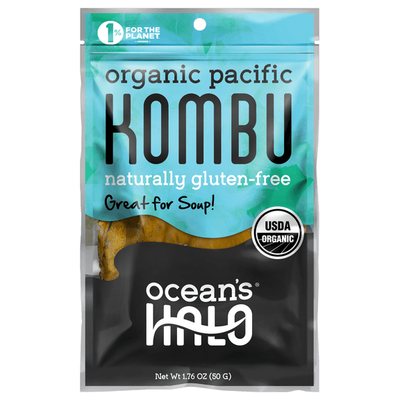 Ocean's Halo Organic Pacific Kombu Seaweed, Great for Miso Soup, Shelf-Stable Dried, 1.76 Ounces