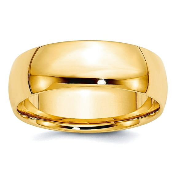 10k Yellow Gold Solid Polished Lightweight 7mm Ltw Comfort-Fit Band Size 11 Ring Ring for Women and Men