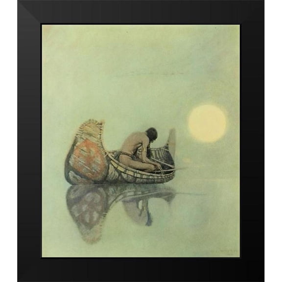 Wyeth, Newell 12x13 Black Modern Framed Museum Art Print Titled - The Silent Fisherman