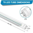T8 4ft LED Light Bulbs 22W Fluorescent Tube, 5000K Daylight, 2400 Lumens, 8Pack
