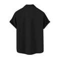 thumbnail image 4 of GceSteap Button Down Shirt for Men Solid Color Short Sleeve Loose Fit Casual Tshirts Shirt Summer Lightweight Beach Shirt Black M, 4 of 4