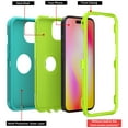 thumbnail image 3 of NIFFPD iPhone 14 Plus Case, Heavy Duty Hard Shockproof Protective Phone Case for iPhone 14 Plus 6.7" Green+Yellow, 3 of 3