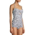 thumbnail image 6 of Simply Fit Women’s One-Piece Shirred Bandeau Swimdress With Center Front Twist, 6 of 6