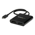 thumbnail image 1 of StarTech.com 2-Port Multi Monitor Adapter, USB-C to 2x DisplayPort 1.2 Video Splitter, USB Type-C to DP MST Hub, Dual 4K 30Hz or 1080p 60Hz, Compatible with Thunderbolt 3, Windows Only - Multi Stream Transport (MSTCDP122DP) - DisplayPort adapter - 24 pin USB-C (M) to DisplayPort (F) - Displayport 1.2/Thunderbolt 3 - 127 ft - USB power, 4K30Hz (3840 x 2160) support, 2560 x 1600 (WQXGA) support 60Hz - black - for P/N: BNDTB10GI, BNDTB210GSFP, BNDTB310GNDP, BNDTB410GSFP, BNDTB4M2E1, BNDTBUSB3142, 1 of 8
