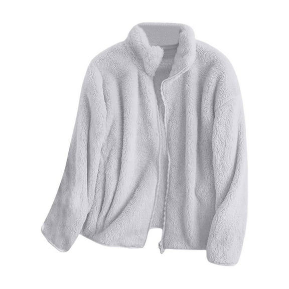 Sherpa Jacket Women Lightweight Fleece Zip Up Jackets Long Sleeve Cozy Soft Fluffy Fuzzy Sweater Coats with Pockets