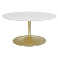 thumbnail image 1 of OSP Home Furnishings Flower Coffee Table with White Top and Brass Metal Base, 1 of 1