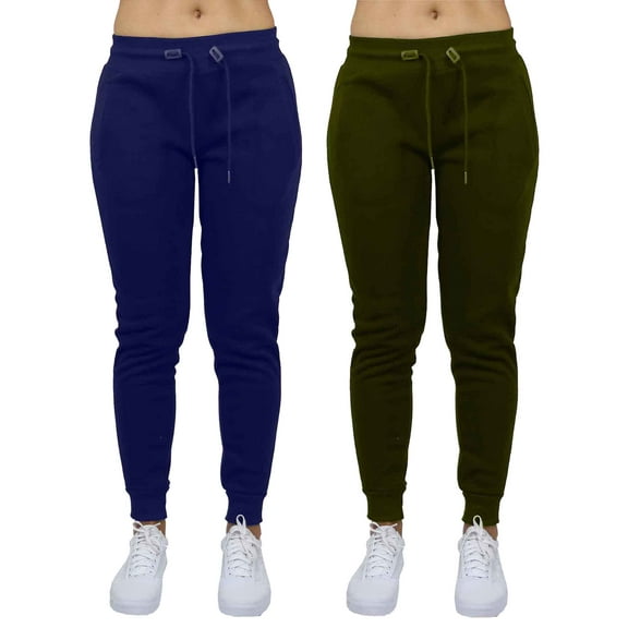 2-Pack Womens French Terry Fashion Jogger Lounge Pants (S-2XL)
