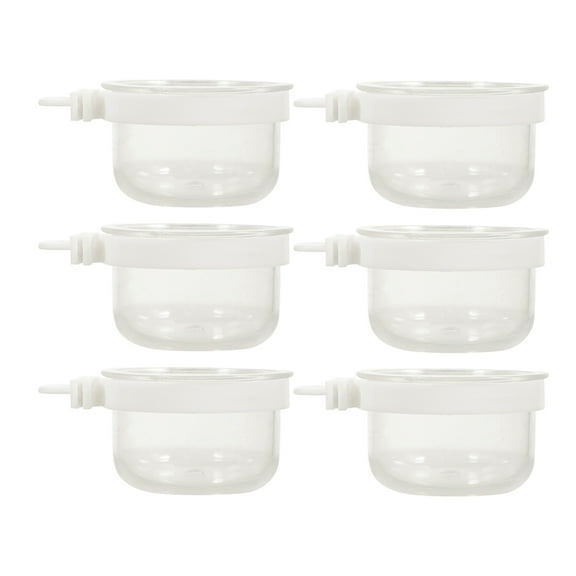 Soimiss 6Set Transparent Bird Feeder Cups Acrylic Bird Cage Bowls
