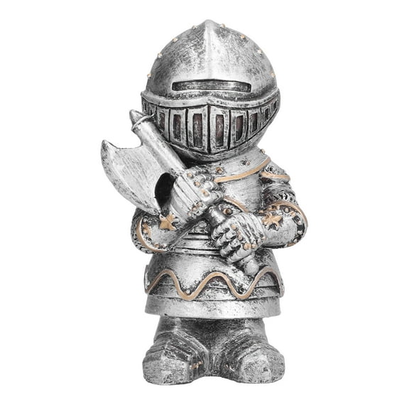 Medieval Crusader Knight Gnomes Guard Resin Ornament Outdoor Garden Decoration Statue