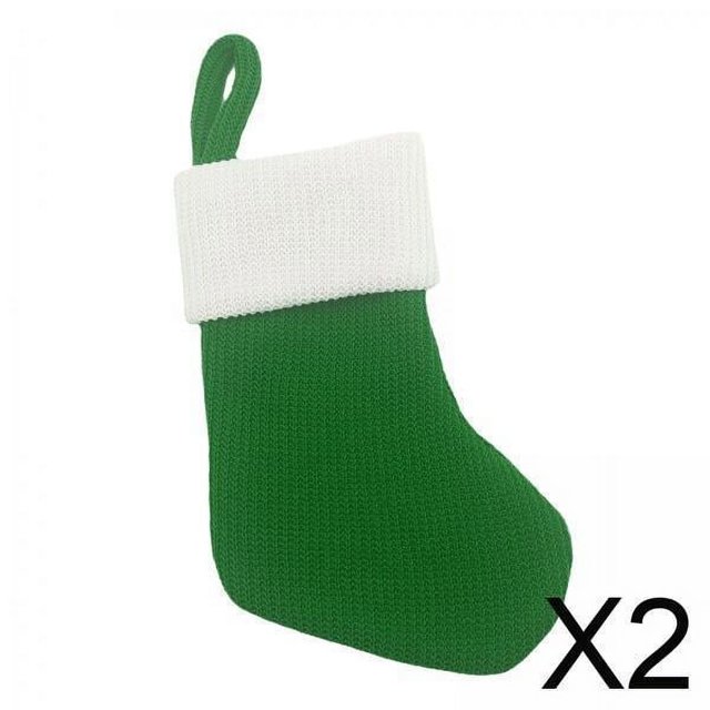 2xCalcetín Navideño Bolsa De Regalo De Dulces Para Dormitorio De Niños Chimenea Festival De Invierno Verde