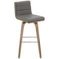 thumbnail image 6 of Armen Living Vienna Walnut Swivel Bar Stool 29 1/2" High Modern Gray Upholstered Cushion with Low Backrest Footrest for Kitchen Counter Height Island, 6 of 8