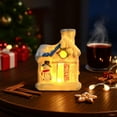 thumbnail image 4 of Zawou Glowing Christmas Snowman Figurine with Lighted House, Mini Christmas Village Decoration for Tabletop, Office, or Mantel Holiday Display, 4 of 7