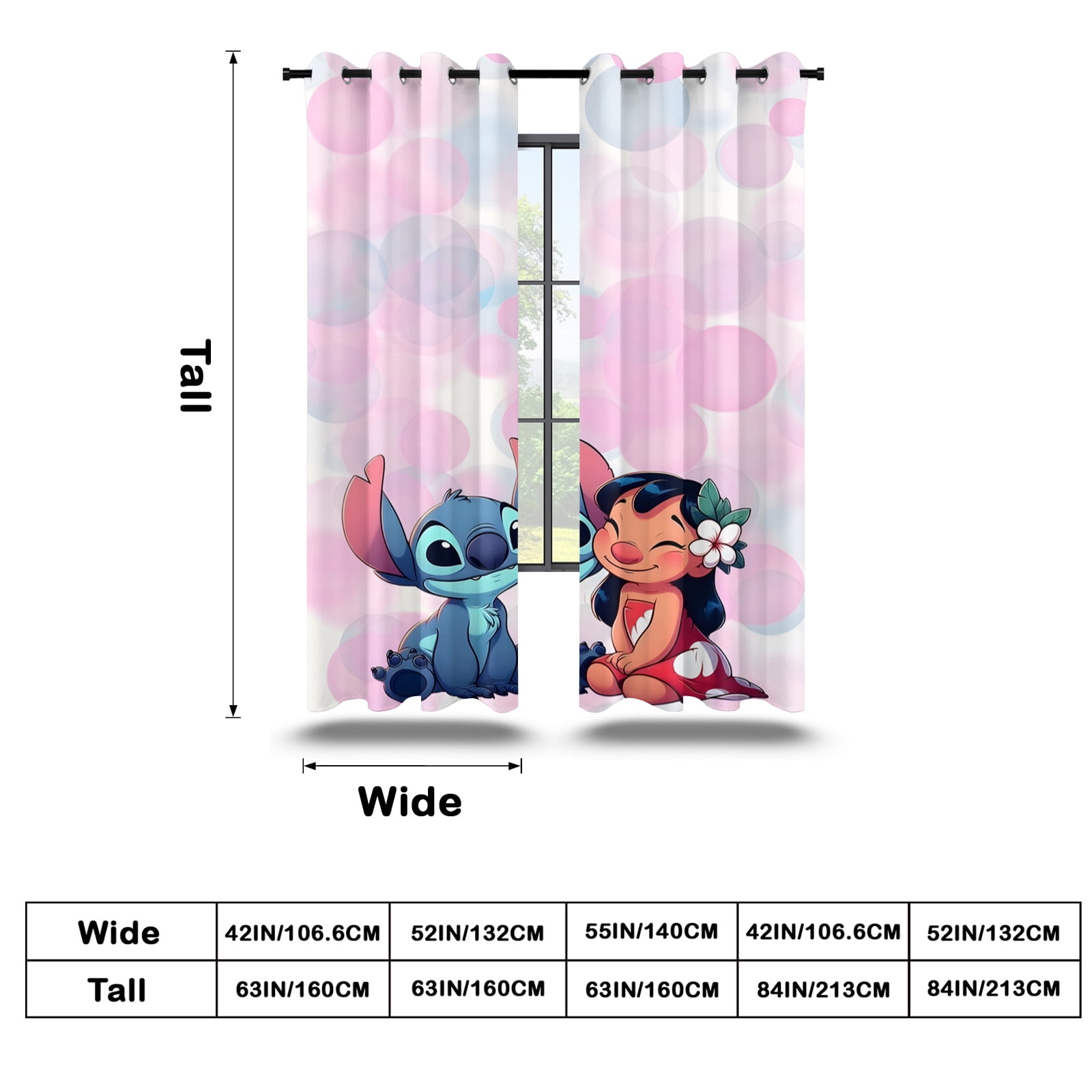 Curtains Cartoon Character Curtains for Boys Girls Bedroom 52Wx84H Inches,2 Panels Window Treatment Set for Living Room Decor