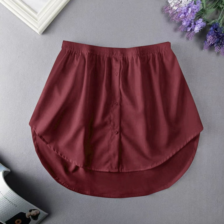 Prolriy Shirt Extender for Women Layering Fashion Women Versatile Shirt Sweater Skirt Overlay Bottom Half and Womens Skirts for Women Red M