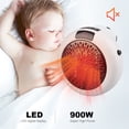 thumbnail image 3 of Nuevo Mini Calentador Escritorio para El Pequeño Calentador Solar Ahorro para Estudiantes Ventilador Calentamiento Rápido Máquina + Control Remoto (blanco Estándar EE. UU.), 3 of 9