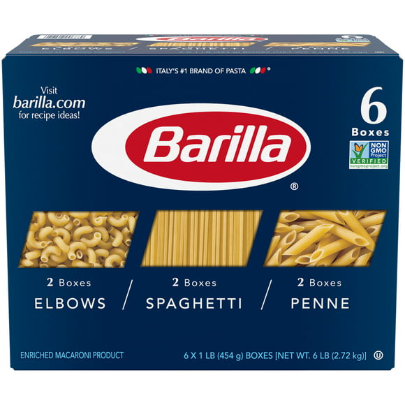 Barilla Classic Blue Box Pasta Elbows, Penne, and Spaghetti 6x16 oz