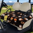 thumbnail image 3 of Whosucclay 4 Storage Pockets Golf Cart Seat Cushion Cover for 2-Person Carts Club Car, Soft Blanket Machine Washable Foldable Covers, Flaming Golf Heart Pattern, 3 of 9