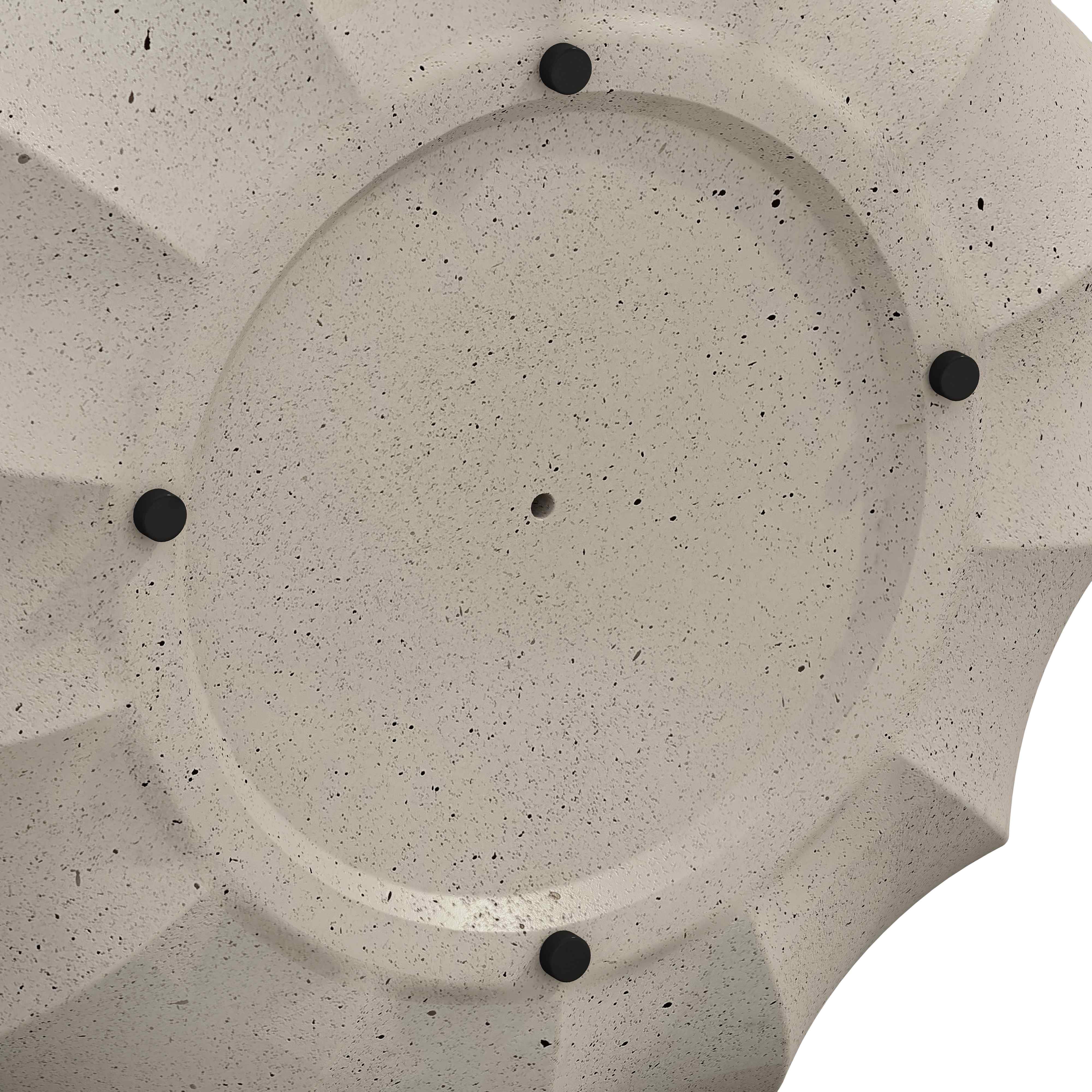 FFH 35.43" Coffee Table for Indoor & Outdoor, Modern Cement Table for Living Room, Patio, Backyards, White