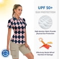 thumbnail image 3 of Women's Short Sleeve Golf Polo Shirts Quick Dry UPF 50+ Business Casual Collared Shirt Tennis Shirt Athletic Shirts Quarter Zip Pullover, 3 of 5