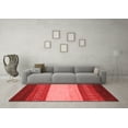 thumbnail image 3 of Ahgly Company Machine Washable Indoor Round Abstract Red Modern Area Rugs, 6' Round, 3 of 4