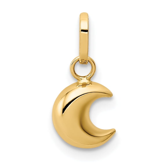 G & W 14k Polished Puffed Moon Charm