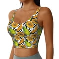 thumbnail image 5 of Sports Bra For Women, Papaya Pattern Green Sports Bras For Women High Support, Workout Tank Tops Woman With Removable Cups, 5 of 8