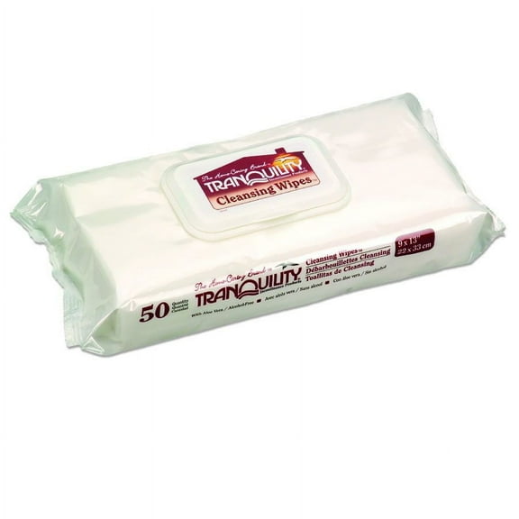 Tranquility Personal Cleansing Washcloth with Aloe 9'' x 13'', 2 Packs of 50