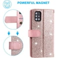 thumbnail image 6 of Wallet Phone Case for Samsung Galaxy A53 5G, Retro Matte 9 Card Holder Slots Zipper Pocket Case PU Leather Magnetic Closure Kickstand with Wrist Strap Shockproof Folio Flip Case - Rose Gold, 6 of 16